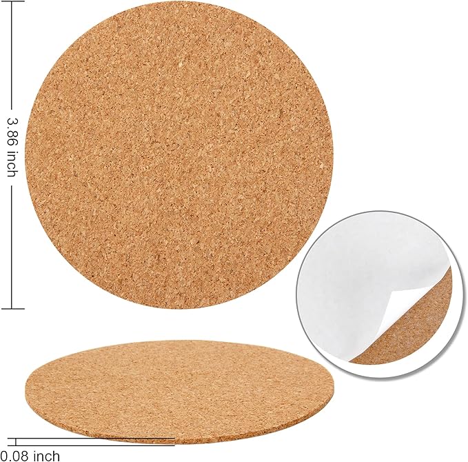 24 Pack Ceramic Tiles for Crafts with 2 Holders, White Unglazed Blank Ceramic Costers with Self-Adhesive Cork Backing Pads for Acrylic Pouring, Painting, Make Your Own DIY Coasters (Round)