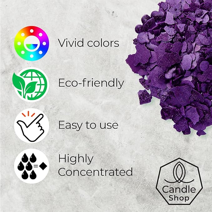 Violet Candle Dye 2oz for Soy Candle Making – Highly Concentrated Candle Wax Dyes – Candle Shop Premium Color Dye Chips for Soy Wax, Beeswax, Paraffin