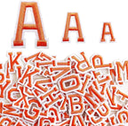 1.3 inch Iron on Letter Patches 78 Pieces, A-Z Embroidered Alphabet Patches for Clothing Jackets Hats Backpacks Jeans Orange
