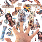 Dizdkizd Egyptian Vacation Stickers for Scrapbooking, 182 Pre-Cut Witch Magic Sticker Ethnic Stickers Book for Junk Journals, Themed Albums, Collage, Journaling Supplies Kit