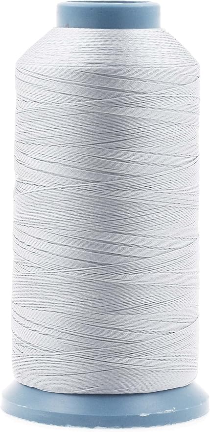 Mandala Crafts Bonded Nylon Thread Silver Heavy Duty Sewing Threads - 1500 YDs Size 69 210D T70 Tex 70 Thread for Leather Jeans Weaving Outdoor Marine Upholstery Threads