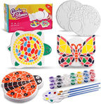 IFLOVE Paint Your Own Stepping Stones for Kids Craft Kits,Arts and Crafts for Kids Ages 4-8,5 Pack Painting Crafts for Girls Ages 8-12，Outdoor Toys Art Supplies Toddler Birthday Gift (Multicolored)
