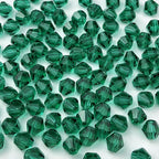 200pcs 6mm Bicone Glass Crystal Beads for Jewelry Making, Faceted Bicone Glass Spacer Beads for Bracelet Earring Necklace DIY Craft(Peacock Green)