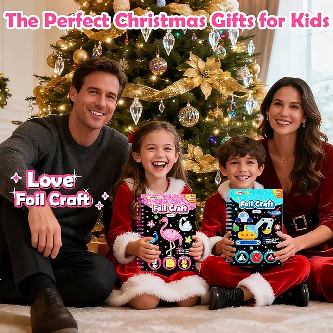 FUNNYB&G Foil Art Craft for Kids - Christmas Crafts Gift Party Favors Stocking Stuffers for Kids Fun Art Supplies Creative Birthday Gift Travel Toys for Girls Boys 4 5 6 7 8 9 Years Old(Birds)