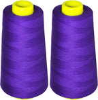 Mandala Crafts Violet Thread Cones for Machine and Hand Quilting - 2400 Yds 50 WT Multiple Purpose Mercerized 100% Cotton Threads for Sewing Machine Serger Embroidery