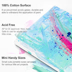 AUREUO Mini Magnetic Stretched Canvas 2.5x2.5 Inch / 24 Pack - Small Square Wrapped Canvas Board with Magnet Back, Art Gift Set Tiny Framed Bulk Pack Canvases for Acrylic Painting & Craft