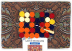 Latch Hook Kits for Adults, Pre-Printed Handmade Rug Crochet Yarns DIY Door Mat Kits for Home Decor Festival Gift 23.6"X15.8" (Flower-F)