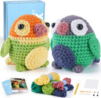 CrochetBox Crochet Kit for Beginners - Love Birds Starters Crochet Kit, Beginners Crocheting Kitting for Adults Teen, Gifts with Crochets Yarns, Hook, Step-by-Step Video, Instruction