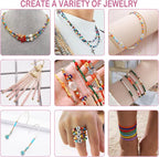 LEECOON 15800+pcs Size 8/0, 3mm Glass Seed Beads for Bracelet Jewelry Making, Small Beads 48 Colors Assortments Kit for Making Necklace Earring with Alphabet Beads Charms Pendants