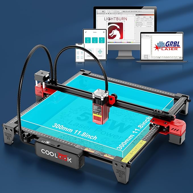 Laser Engraver CK1-55 Laser Cutter 40W, High Precision 5500mW Output, Quick Engraving 30000mm/min, Laser Engraving Machine for Wood Metal Leather