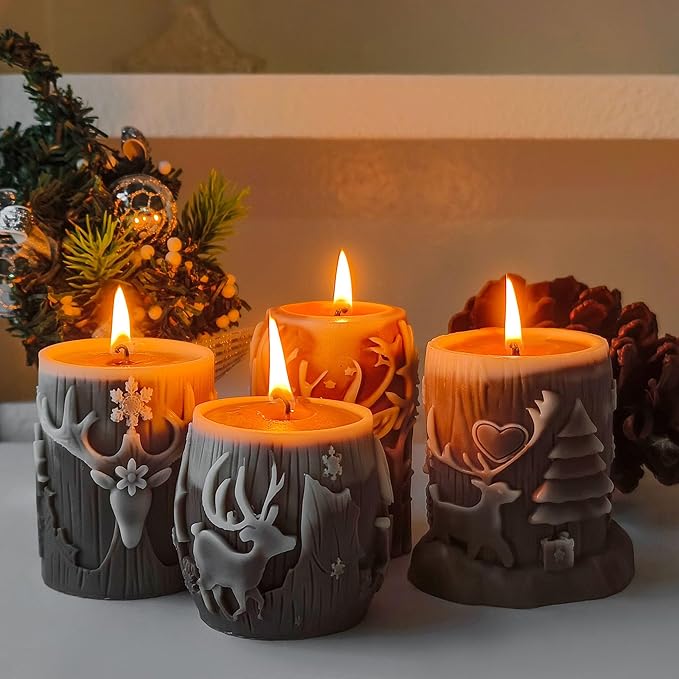 Deer Animal Molds Animal Spiral Wave Pillar Rotate Candle & Resin Mold - Resin Casting Silicone Molds for Home Decor & Candle Making Wave Spiral Mold