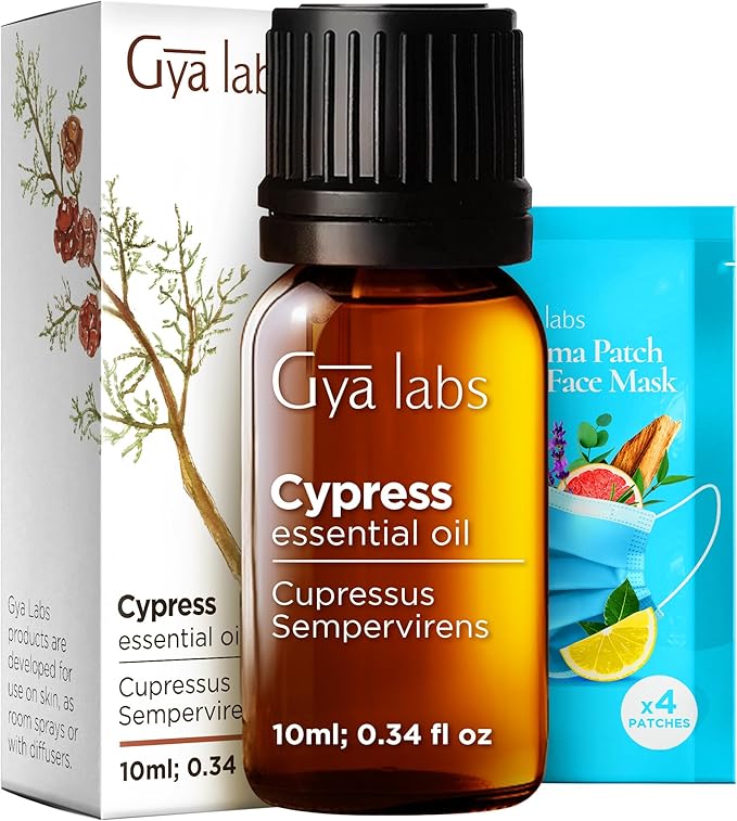 Gya Labs Cypress Essential Oil - 0.34 Fl Oz - for Hair, Skin, Diffuser, Aromatherapy & DIY Candle Making Scent