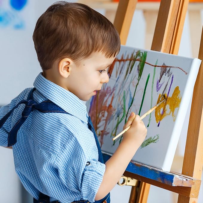 FIXSMITH Stretched Canvas- 6x8 Inch, Bulk Pack of 12, White Blank Canvases for Painting, Primed,100% Cotton,5/8 Inch Profile of Super Value Pack for Acrylics,Oils & Other Painting Media.