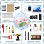 Pendancy Mesh Zipper Pouch A4 Size, Large Double Pocket Waterproof File Bag with Handle, 11x13.8 in Foldable Document Storage for Puzzle Project/Cross Stitch/Travel/Office（Advanced Gray）