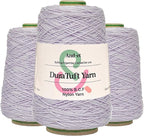 And-et DuraTuft Yarn 45 Vibrant Colors Tufting Nylon Yarn Pack - Ideal for Crochet, Craft Projects -100% B.C.F. - 3 Cones x 1.66lbs -180yards -Perfect for Rug Weaving and Knitting (24 Bright Purple)