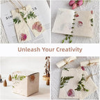 ANXINZENITH Handmade Botanical Craft Paper- 50 Sheets 4.1×5.83 Inch Art Paper for Watercolor, Wedding Invites,Scrapbooking-Vintage Textured Designs for DIY,Gift Wrapping & Cultural Projects