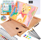 Falling in Art Tabletop Easel Set - 29 Pieces Starter Kit - Artist Acrylic Painting Kit with 12 Acrylic Paints Set, Canvas Panels, Brushes, Wooden Palette for Kids, Adults, Beginners, Professionals