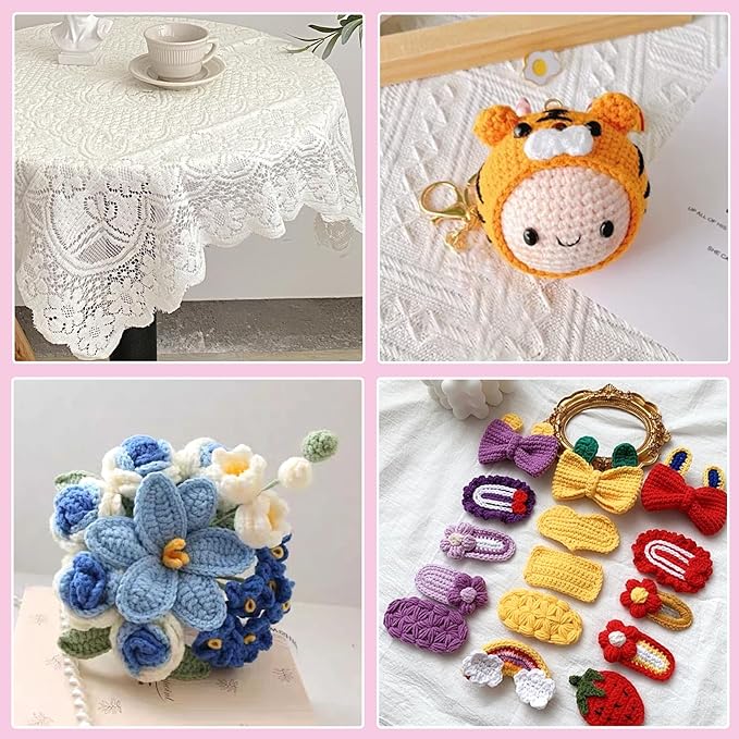 1.0 mm Crochet Hook, Ergonomic Handle for Arthritic Hands, Extra Long  Knitting Needles for Beginners and Crocheting Yarn (1.0 mm)