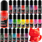 Candle Dye - 24 Colors Liquid Candle Dyes for Candle Making – Oil-Based Highly Concentrated Candle Color Dye for Soy Wax, Beeswax & Gel Wax, Non-Toxic, for DIY Candle Making Supplies, Each 6ml/0.25 oz