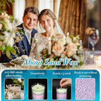 Sukh Candle Sand and Wicks - 430G(0.94lb) Sand Candles with Wicks Green, White, Pink, Blue, Purple Refillable Candle for Weddings, Parties