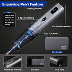 Customizer Engraving Pen for All Materials - Cordless Engraving Pen for Metal, Wood, Glass & Plastic(with Box), Electric Engraver Tool with 45 Bits - USB Rechargeable & Max 28000RPM Adjustable 5 Speed