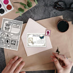 GLOBLELAND Vintage Butterfly Postcard Clear Stamps for Cards Making and Journaling Retro Airmail Transparent Stamp Silicone Stamps Seal for DIY Scrapbooking Embossing Photo Album Decor