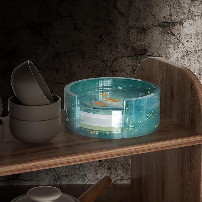 6 Pack Dice Coaster Mold 5 Piece Coaster + 1 Piece Coaster Holder Mold Dice Tray Mold Dice Resin Mold Resin Casting Mold Resin Making Molds Silicone Mold for Resin DIY Art Craft Supplies