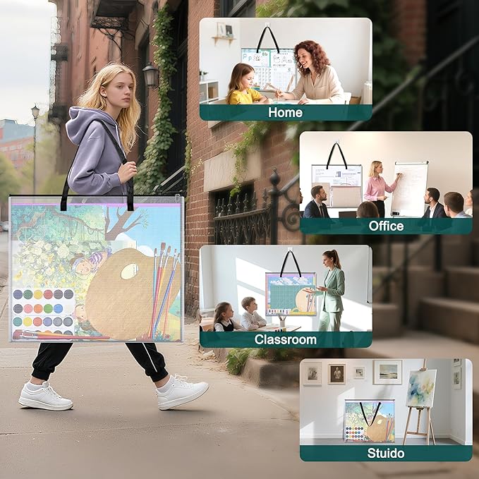 20x26 inch Art Portfolio Bags, Artwork Storage Case with Handle and Zipper, Mesh Waterproof Folder Organizer for Bulletin Boards, Scrapbooks, Keepsake and Poster Storage