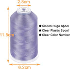 New brothread - Single Huge Spool 5000M Each Polyester Embroidery Machine Thread 40WT for Commercial and Domestic Machines - Light Mauve