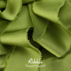 Ribbli Avocado Green Silk Satin Ribbon 1.5 Inch x 30 Yard Handmade Frayed Chiffon Spring Moss Green Ribbon for Gift Wrapping Wedding Invitations Bridal Bouquets Home Decor