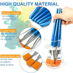 1 inch Flat Paint Brushes for Acrylic Painting,12 Pieces Large Synthetic Paint Brushes Bulk with Wooden Handle for Acrylic, Watercolor, Oil, Crafts, Face Body Art