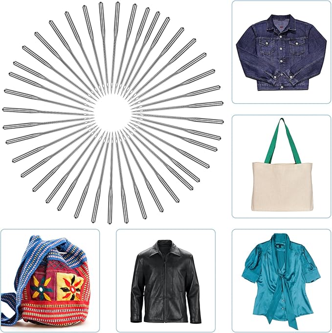 100 Pcs Universal Size 90/14 Sewing Machine Needles, Heavy Duty Sewing Machine Needles for Embroidery Leather Jeans, Compatible with Kind of Home Sewing Machine