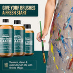 Oil Paint Brush Cleaner and Restorer-Paintbrush Cleaner for Acrylic, Oil, and Glass Paints-Biodegradable, Non-Toxic, Odorless, Eco-Friendly, Quick-Clean Formula Paint Remover (16 Fl Oz)