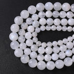 160PCS 4MM Natural Stone White Moonstone Gemstone Semi Precious Beads for Jewelry Making DIY Bracelet