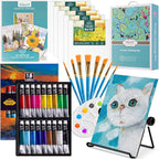 Inburit Art Paint Set for Kids, Painting Supplies Kit with 5 Canvas Panels, 8 Brushes, 18 Acrylic Paints, Multi-Function Table Easel, Etc, Premium Acrylic Paint Set for Students, Kids and Beginner.