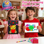 FUNNYB&G Foil Art Craft for Kids - Valentine's Day Crafts Gift 2026 Party Favors Classroom Gift Exchange Art Supplies Creative Birthday Travel Toys for Girls Boys 4 5 6 7 8 9 Years Old(Valentine's)