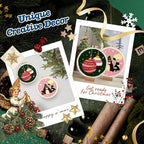 yuegool 2PCS Christmas Punch Needle Decoration Kit,Easy DIY Punch Needle Embroidery Kit for Beginners Adults Kids Including Patterns, Tools, Yarns, Hoop, Instruction, Bracket Art Craft Supplies