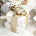 Khaki Velvet Wired Ribbon with Glitter Back 2.5 Inch Gold Christmas Ribbon Wired Reversible Ribbon for Christmas Tree Decorations, Gift Wrapping, Crafts, Wreaths Supplies, Bows (10 Yards)