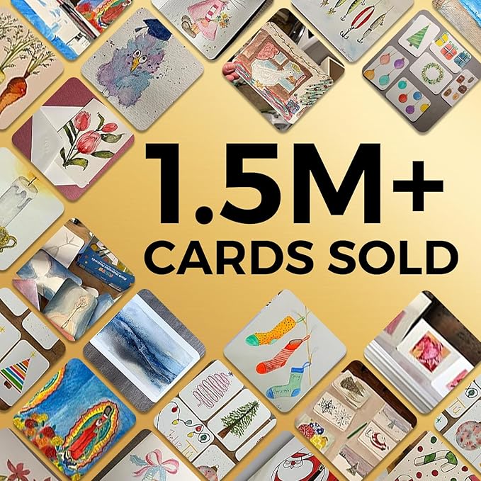 Funto Blank Watercolor Cards and Envelopes, 50 Cards, 5x7'', 140lb/300gsm, White, Acid-Free, Heavyweight Paper for All Occasions