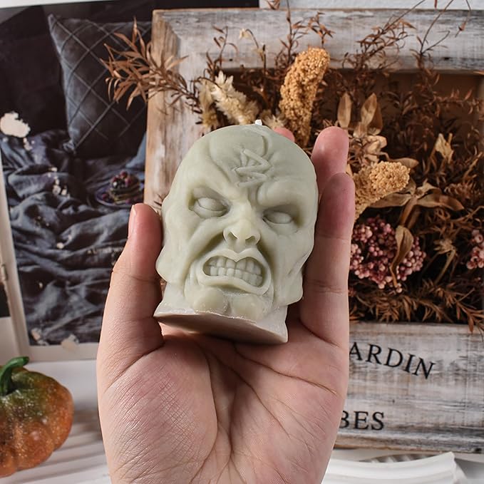 Skull Head Candle Mold - Resin Casting Silicone Molds for Home Decor & Candle Making Wave Spiral Mold