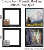 Ampersand Floaterframe Readymade Frame for Flat and 7/8" Deep Wood Panel and Canvas Artwork, Paintings, Prints, and More, 5"x7", Black Thin