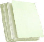 Wanderings Thick Handmade Deckled Edge Cotton Paper - Cold Pressed Texture - Paint, Watercolor, Drawing, Writing, Cards, Invitations, Menus, Save The Date, Arts and Crafts, 25 Pack Green 300gsm, 4x6