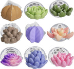 9 Pack Flower Succulent Candle Mold Resin Casting Silicone Molds for Home Decor & Candle Making Wave Spiral Mold