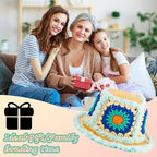 Noocro Crochet Kit for Beginners or Intermediate Level, Fuzzy Granny Square Bucket Hat, Step by Step Video Tutorial, Detailed Instruction Complete Kit Craft Supplies Holiday Gift (Ocean Blue)