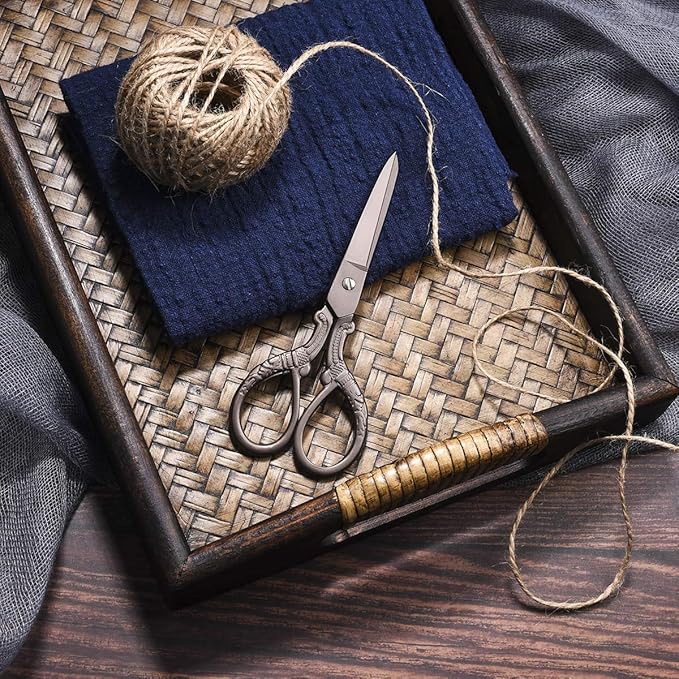 5inch Vintage Style Scissors Titanium Plating Stainless Steel Antique Shears for Craft Embroidery Crochet Needle Point Knitting Project