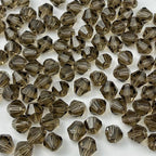 200pcs 6mm Bicone Glass Crystal Beads for Jewelry Making, Faceted Bicone Glass Spacer Beads for Bracelet Earring Necklace DIY Craftt(Gray)