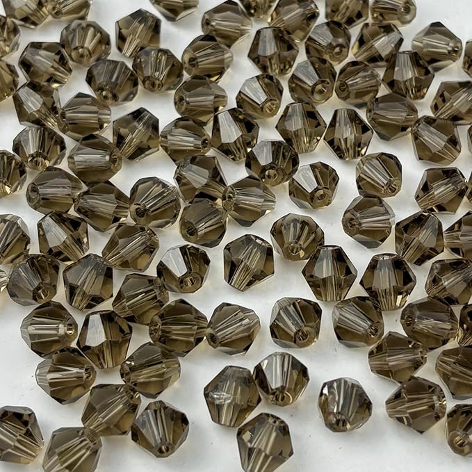 500pcs 3mm Bicone Glass Crystal Beads for Jewelry Making, Faceted Bicone Glass Spacer Beads for Bracelet Earring Necklace DIY Craftt(Gray)