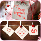 Watersay 6 Pcs Valentine Rubber Stamp Set Happy Valentine Day Wooden Rubber Stamp Vintage Art Print for Crafting Love Heart Pattern and DIY Scrapbooking Card Making Hand Book (Patter)