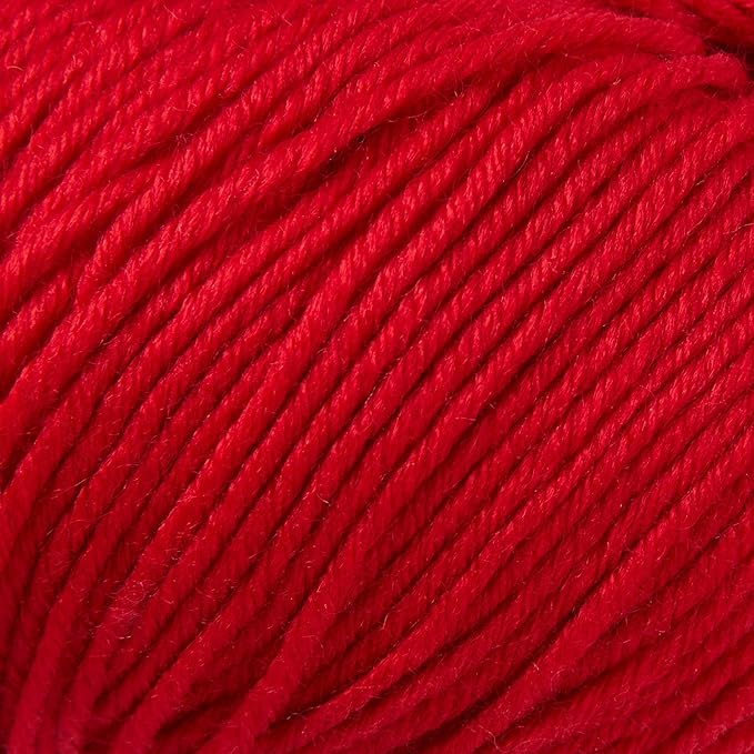 2 Balls Merino Wool Yarn, 12-Ply Luxurious and Soft Yarn for Hand Knitting & Crocheting, 1.76 OZ/50g, 120 yds/110 Meters(Red,2Balls)