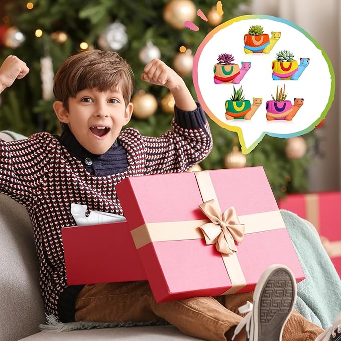 Pasimy 6 Set DIY Ceramic Succulent Planter Pots Paint Your Own Flower Pots Craft Kit Unpainted Bisque Paintable Flowerpot with Brush Palette Ready to Paint for Family Activity Gift(Turtle)